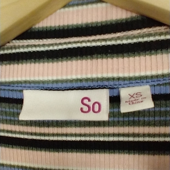 So 90's Y2K Grunge Striped Collared Midi Dress Size Small - Picture 8 of 11